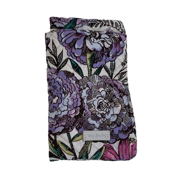 NWT Vera Bradley Iconic Double Eye Case Lavender Meadow Floral Pattern Cotton - Picture 3 of 5